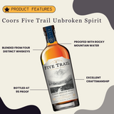 Coors Five Trail Unbroken Spirit Blended American Whisky Colorado 750ml
