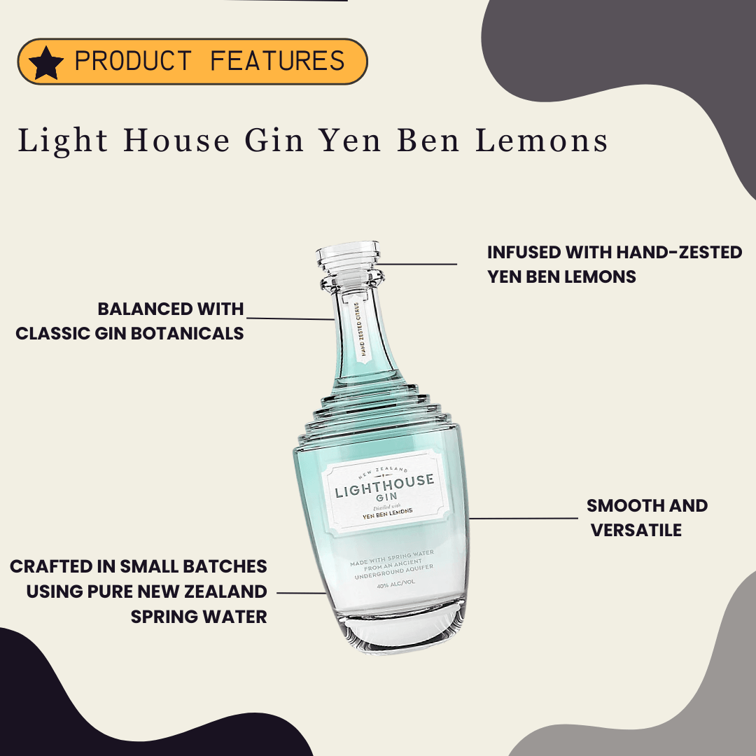 Light House Gin Yen Ben Lemons 750ML - Preet's Barrel