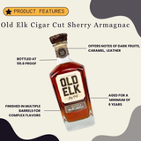 Old Elk Cigar Cut Sherry Armagnac Port And Cognac Barrel Finished Straight Bourbon Whiskey 750ml