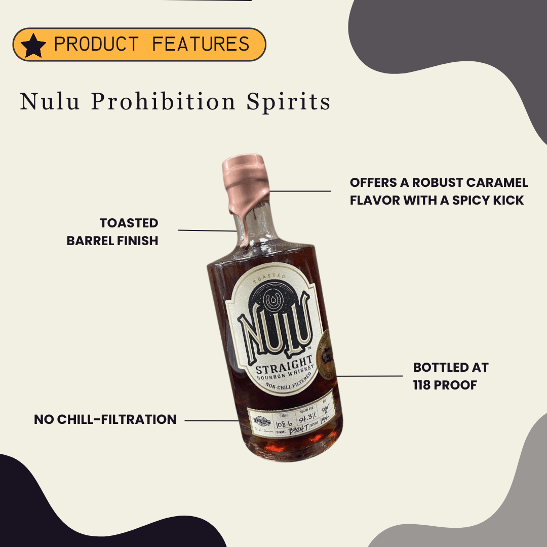 Nulu Toasted Barrel 4 Years old Single Barrel Select by Prohibition Spirits 750ml - Preet's Barrel