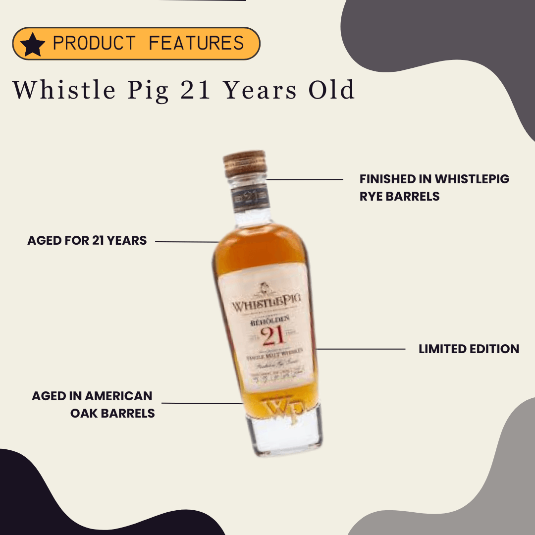 Whistle Pig 21 Years Old 750ml - Preet's Barrel