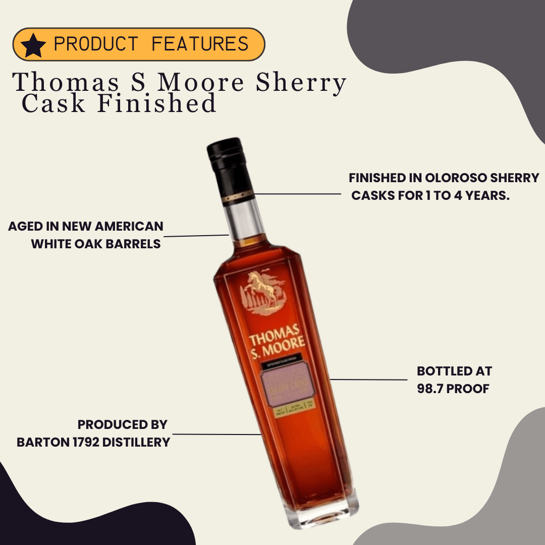 Thomas S Moore Sherry Cask Finished Straight Bourbon Whiskey 750ml - Preet's Barrel