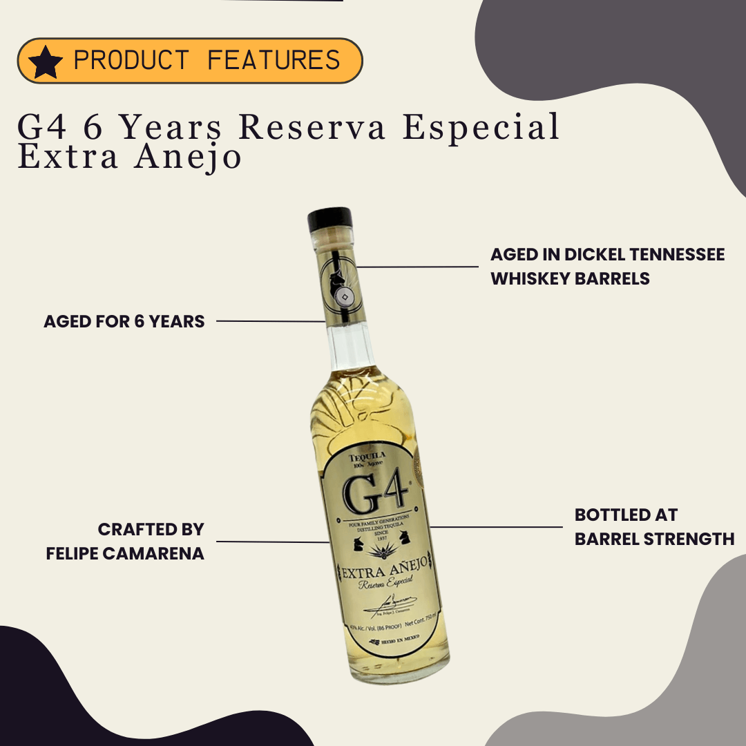 G4 6 Years Reserva Especial De Felipe Camarena Tequila Extra Anejo 750ml - Preet's Barrel