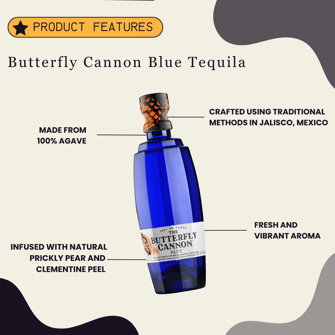 Butterfly Cannon Blue Tequila 750ml - Preet's Barrel