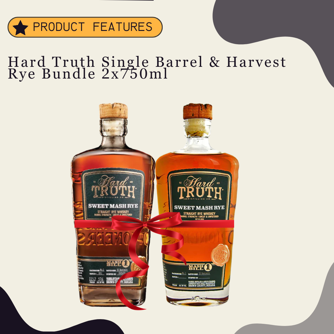 Hard Truth Single Barrel & Harvest Rye Bundle 2x750ml