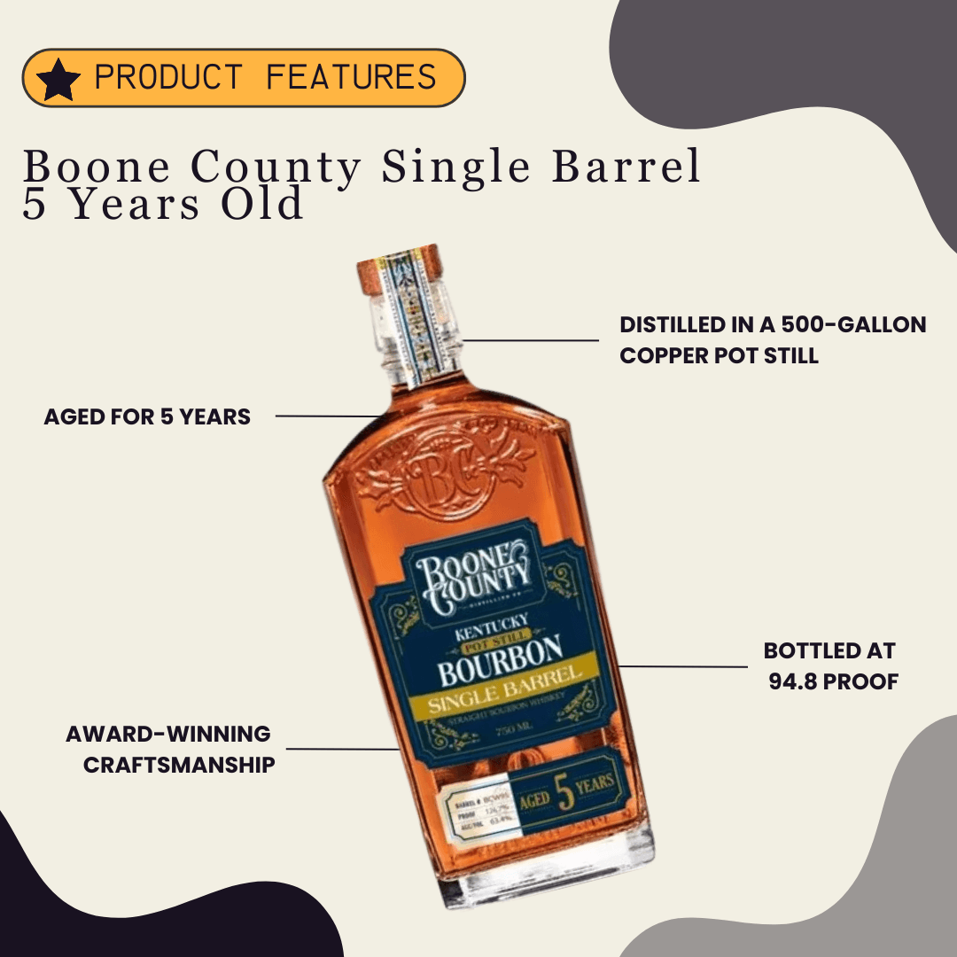 Boone County Pot Still Single Barrel Bourbon 5 Years Old 750ml - Preet's Barrel