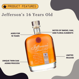 Jefferson's 16 Years Old Presidential Select Kentucky Straight Bourbon Whiskey 750ml