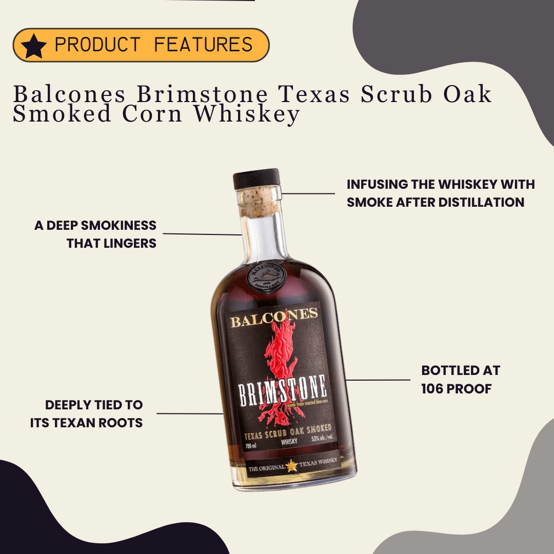 Balcones Brimstone Texas Scrub Oak Smoked Corn Whiskey 750ml - Preet's Barrel