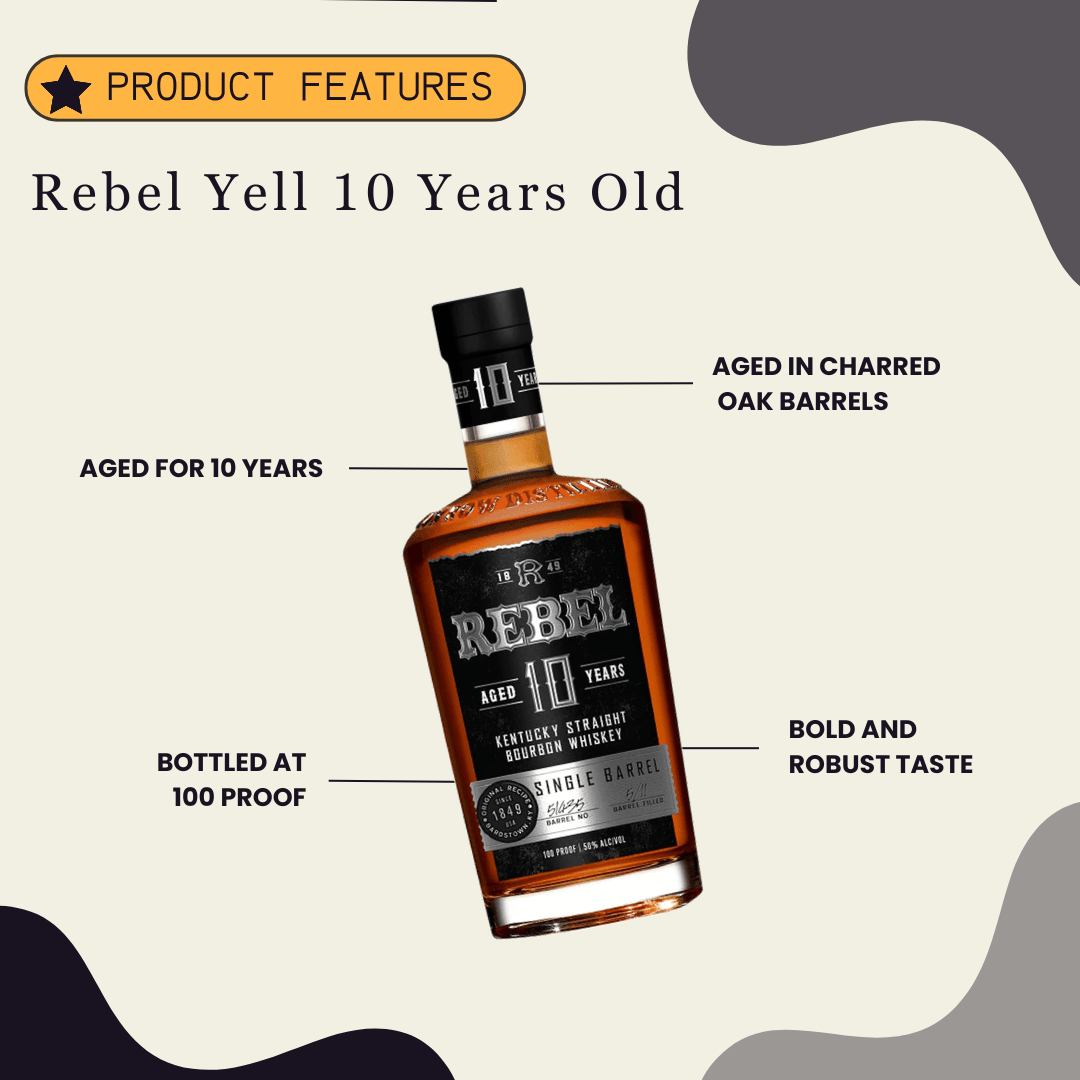 Rebel Yell 10 Years Old Bourbon 750ml - Preet's Barrel