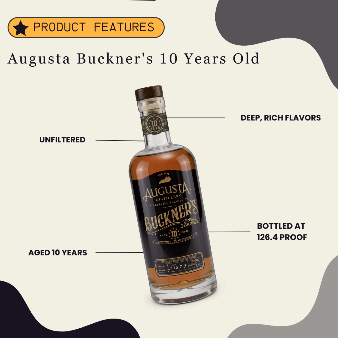 Augusta Buckner's 10 Year Old Single Barrel Bourbon Whiskey 750ml - Preet's Barrel