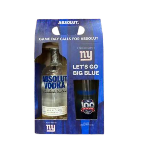 Absolut Vodka NY Giants Gift Set 750ml