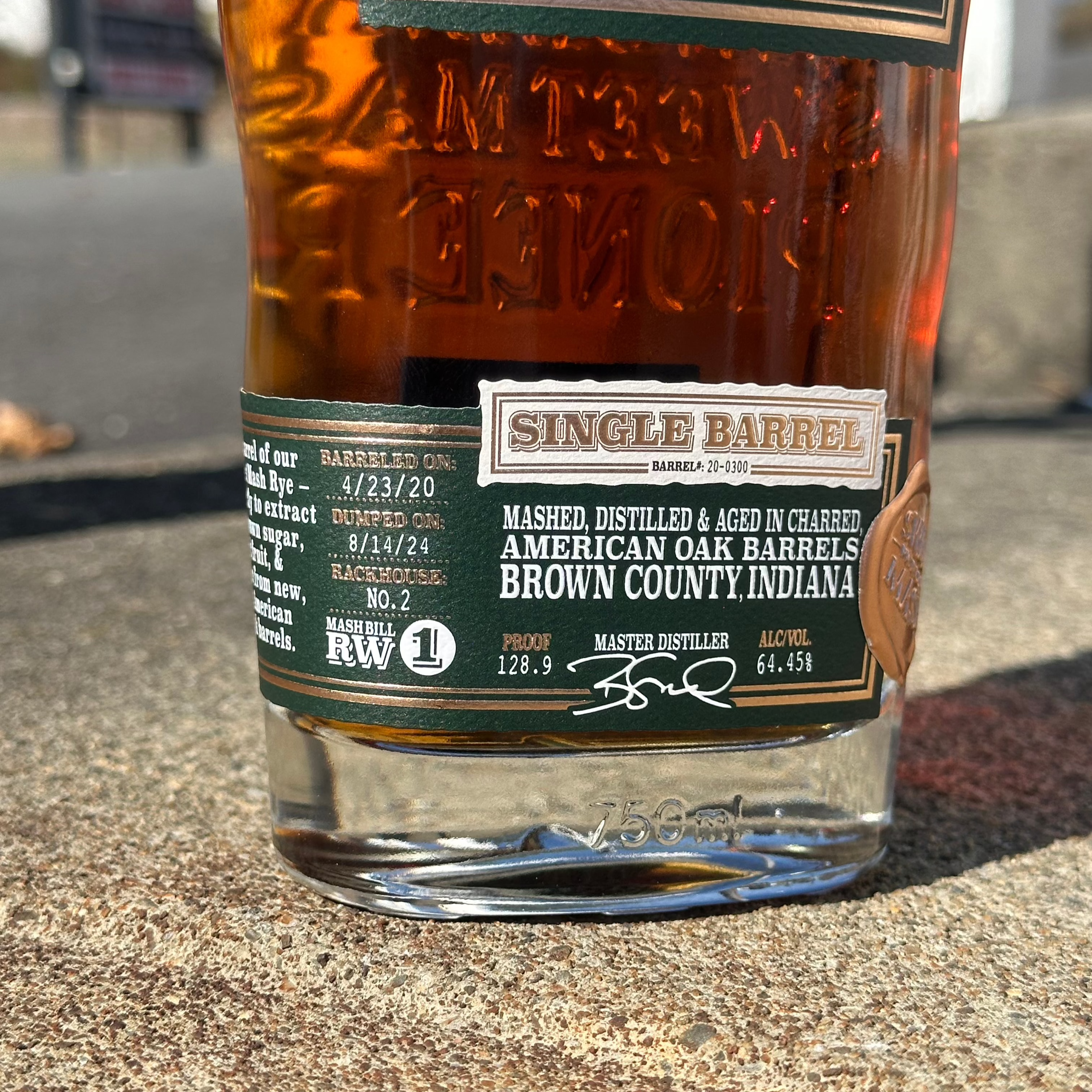 Hard Truth Toasted Single Barrel Cask Strength Rye 750ml - Barrel Pick