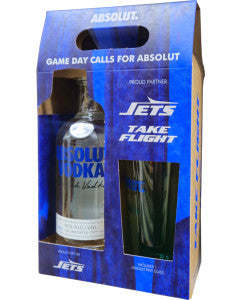 Absolut Vodka NY Jets Gift Set 750ml