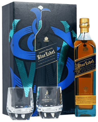 Johnnie Walker Blue Label Scotch Whisky W/2 Glasses 750ml - Preet's Barrel