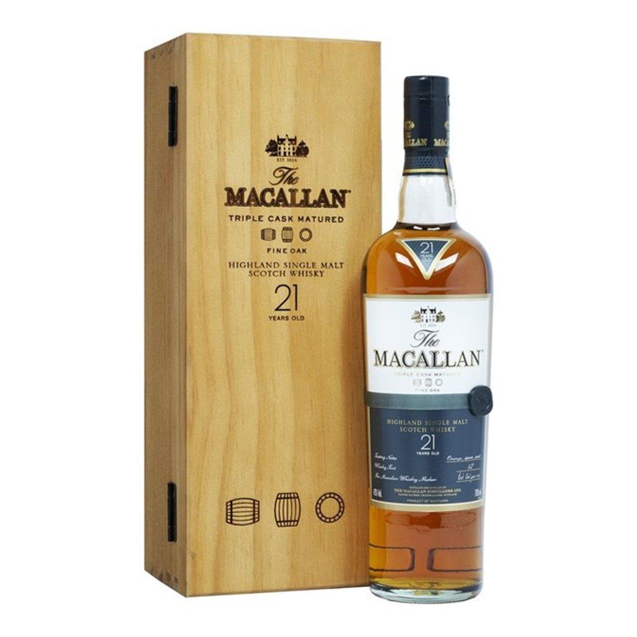 Macallan 21 Year Old Fine Oak Triple Cask Matured 750mL - Preet's Barrel