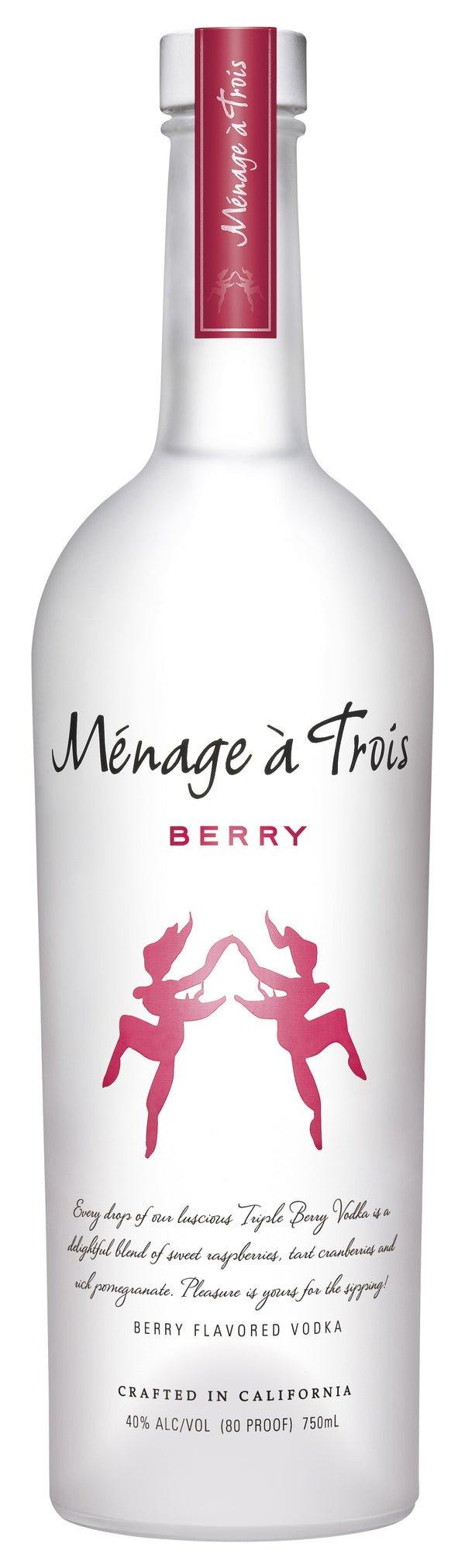 Menage A Trois Berry Vodka 750ml - Preet's Barrel