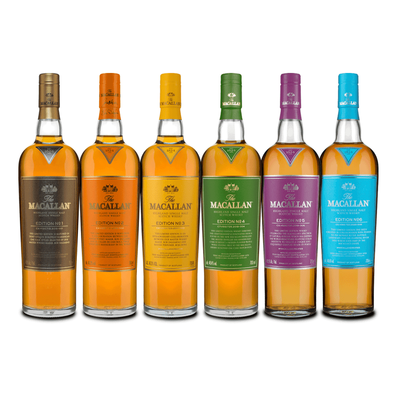 The Macallan Edition No 1-6 Assortment Set Single Malt Scotch Whisky 6x750ml - Preet's Barrel